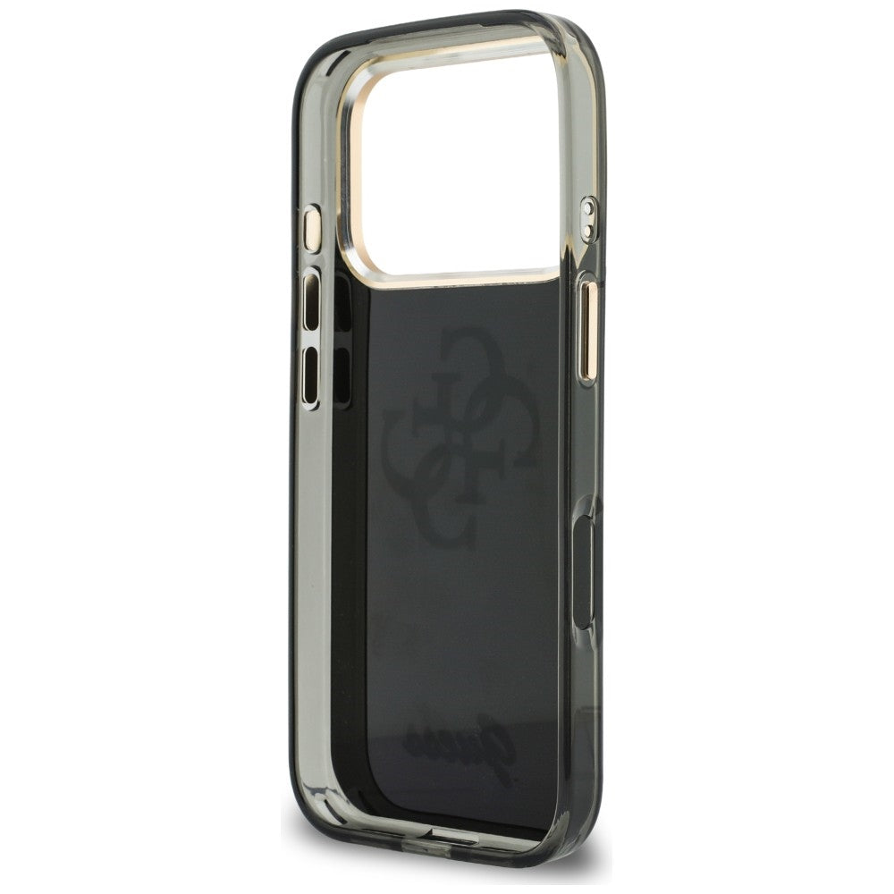 Coque pour Apple iPhone 18 Pro / 17 Pro, Guess, IML 4G Metal Script, Noire