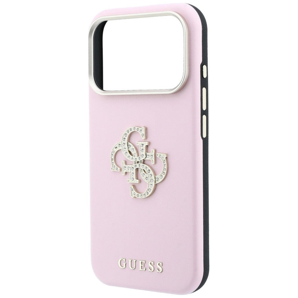Hülle für Apple iPhone 18 Pro / 17 Pro, Guess, Smooth Big Strass Logo, Rosa