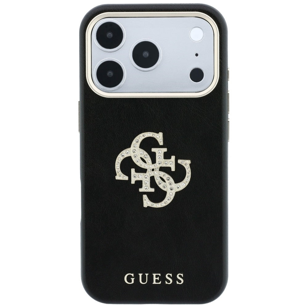 Case for Apple iPhone 18 Pro / 17 Pro, Guess, Smooth Big Strass Logo, Burgundy
