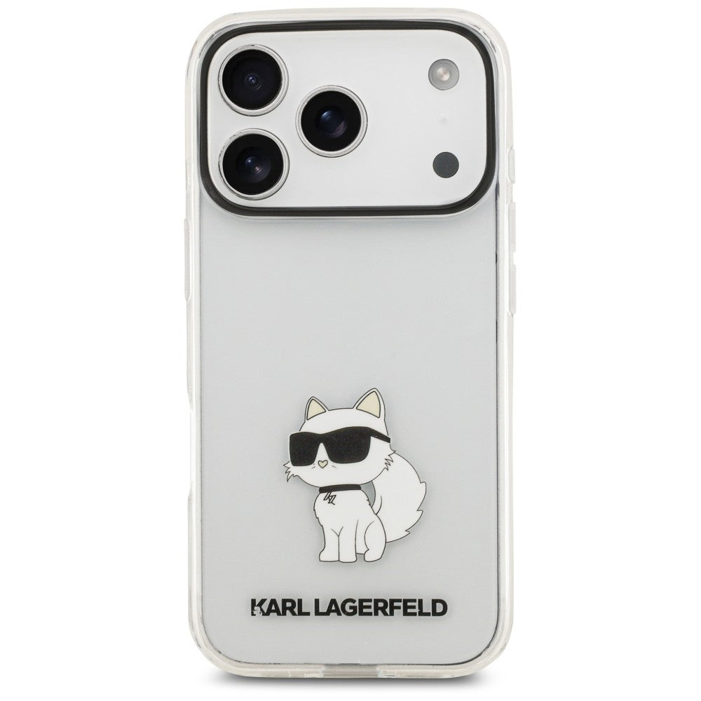 Coque pour Apple iPhone 18 Pro / 17 Pro, Karl Lagerfeld, IML Choupette NFT, transparente