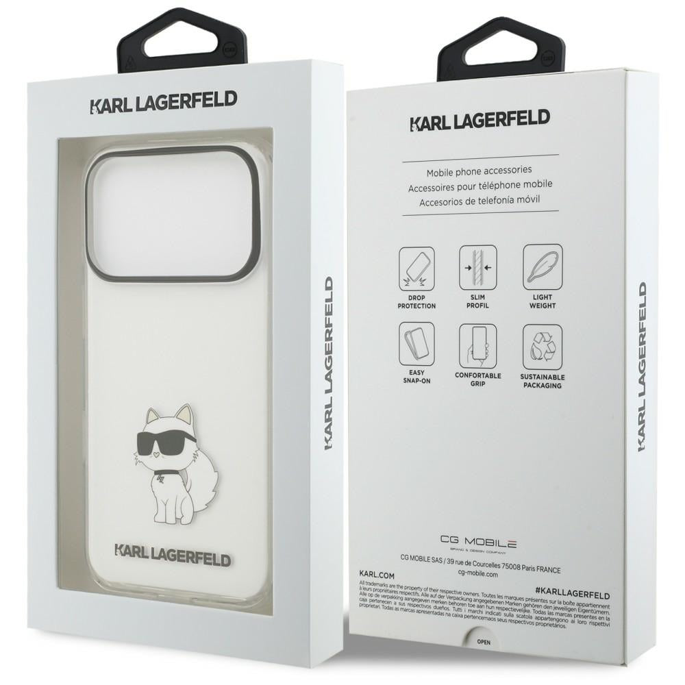 Coque pour Apple iPhone 18 Pro / 17 Pro, Karl Lagerfeld, IML Choupette NFT, transparente