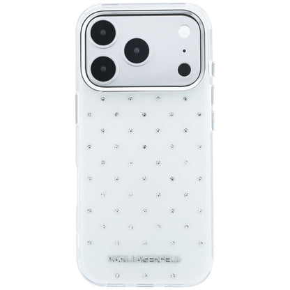 Coque pour Apple iPhone 18 Pro / 17 Pro, Karl Lagerfeld, IML Strass et Logo Électroplaqué, Blanc