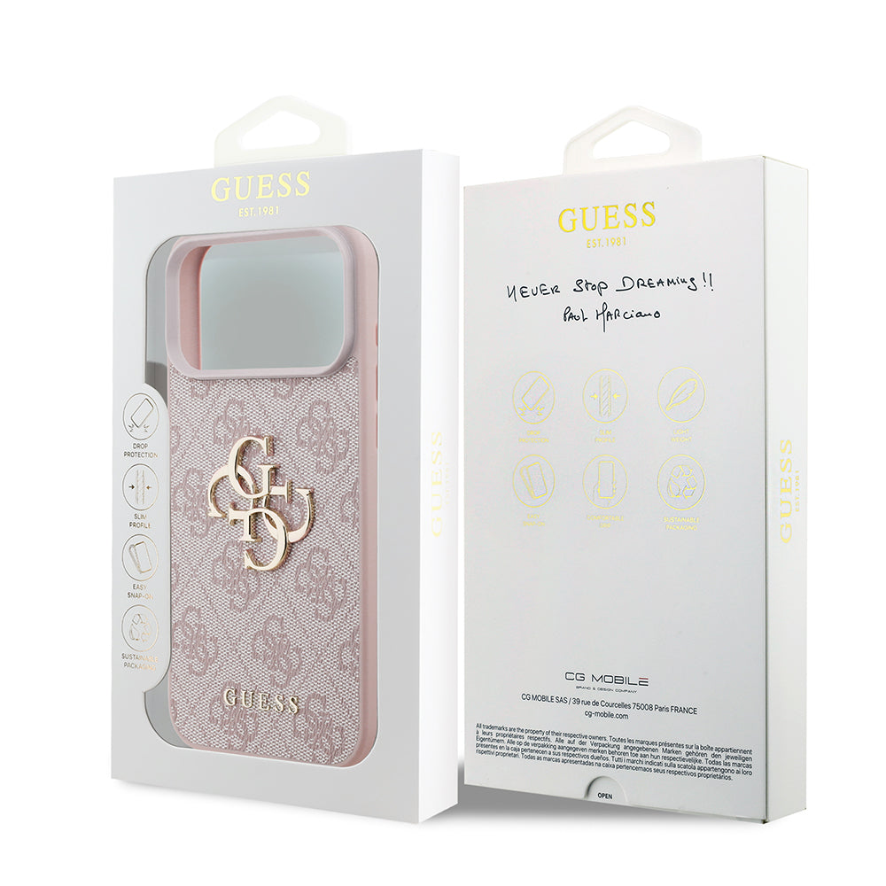 Coque pour Apple iPhone 18 Pro Max / 17 Pro Max, Guess, 4G Big Logo, Rose