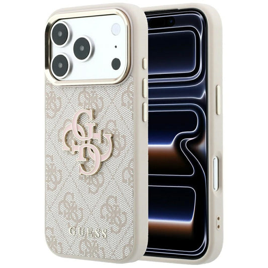 Coque pour Apple iPhone 18 Pro Max / 17 Pro Max, Guess, Grand Logo Résine 4G, Rose