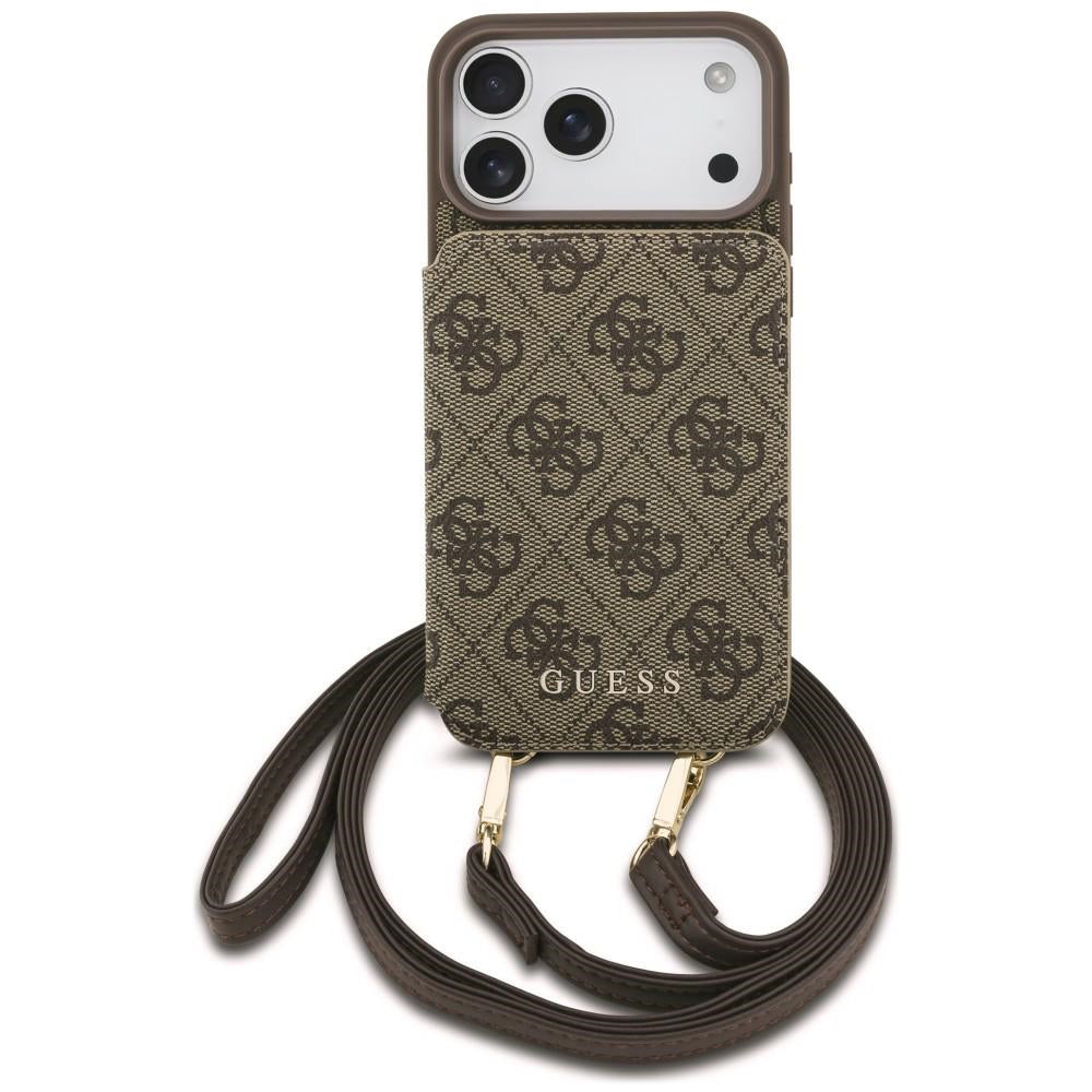 Hülle für Apple iPhone 18 Pro Max / 17 Pro Max, Guess, 4G Crossbody Cardslot, Braun
