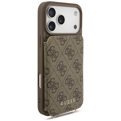 Hülle für Apple iPhone 18 Pro Max / 17 Pro Max, Guess, 4G Crossbody Cardslot, Braun