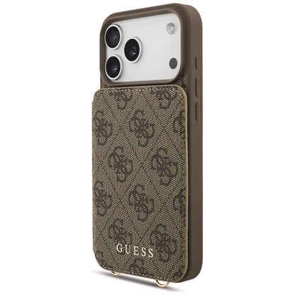 Hülle für Apple iPhone 18 Pro Max / 17 Pro Max, Guess, 4G Crossbody Cardslot, Braun