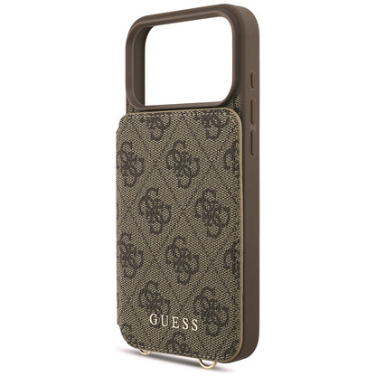 Hülle für Apple iPhone 18 Pro Max / 17 Pro Max, Guess, 4G Crossbody Cardslot, Braun
