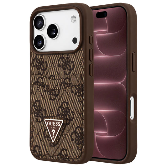 Hülle für Apple iPhone 18 Pro Max / 17 Pro Max, Guess, 4G Double Card Triangle, Braun