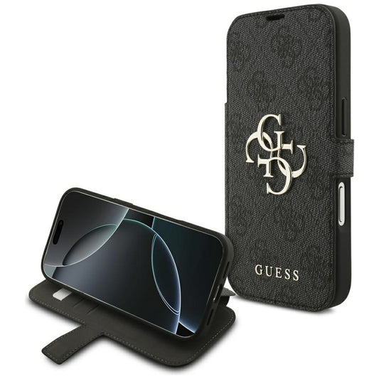 Coque pour Apple iPhone 18 Pro Max / 17 Pro Max, Guess, Logo Métal 4G, Noire