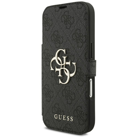 Coque pour Apple iPhone 18 Pro Max / 17 Pro Max, Guess, Logo Métal 4G, Noire
