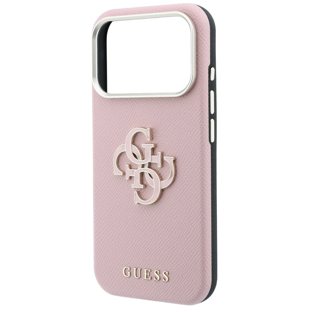 Hülle für Apple iPhone 18 Pro Max / 17 Pro Max, Guess, Geprägtes großes Harzlogo, Rosa