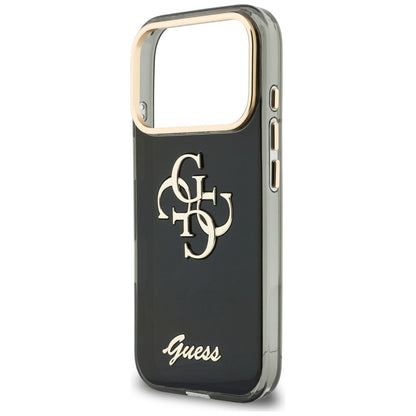 Hülle für Apple iPhone 18 Pro Max / 17 Pro Max, Guess, IML 4G Metal Script, Schwarz