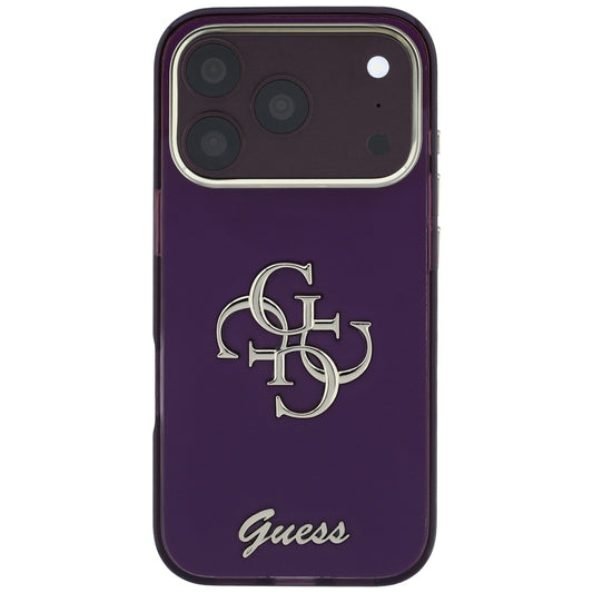 Hülle für Apple iPhone 18 Pro Max / 17 Pro Max, Guess, IML 4G Metal Script, Weinrot