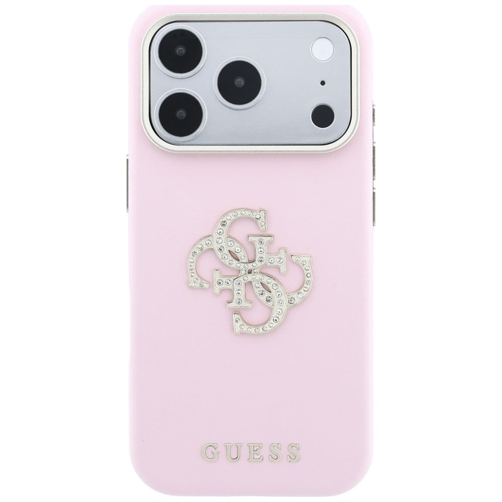 Hülle für Apple iPhone 18 Pro Max / 17 Pro Max, Guess, Smooth Big Strass Logo, Rosa