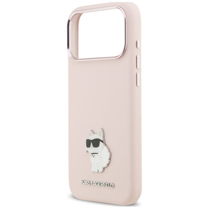 Hülle für Apple iPhone 18 Pro Max / 17 Pro Max, Karl Lagerfeld, Choupette Metal Pin, Rosa