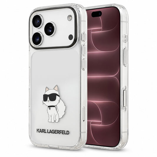 Case for Apple iPhone 18 Pro Max / 17 Pro Max, Karl Lagerfeld, IML Choupette NFT, Transparent