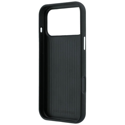 Coque pour Apple iPhone 18 Pro Max / 17 Pro Max, Karl Lagerfeld, Saffiano avec épingle tête Karl & Choupette et logo, noire