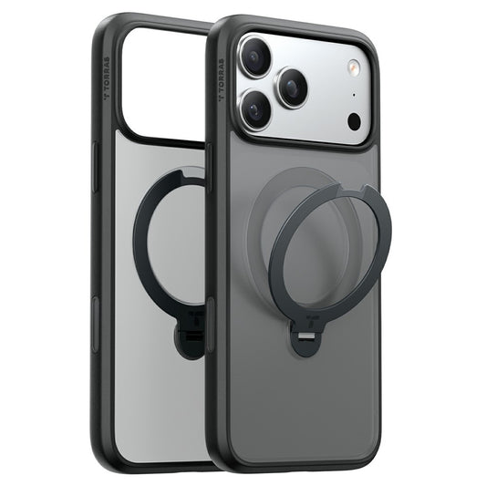 MagSafe-Hülle für Apple iPhone 18 Pro Max / 17 Pro Max, Torras, Ostand Spin, Schwarz