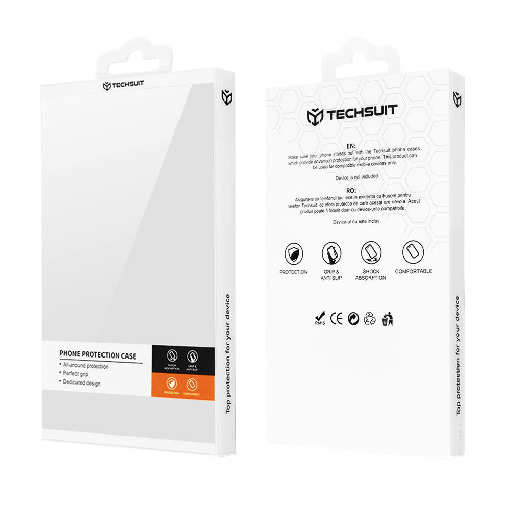 Coque pour Apple iPhone 17e / 16e, Techsuit, Carbon Shield Pro, Bleue