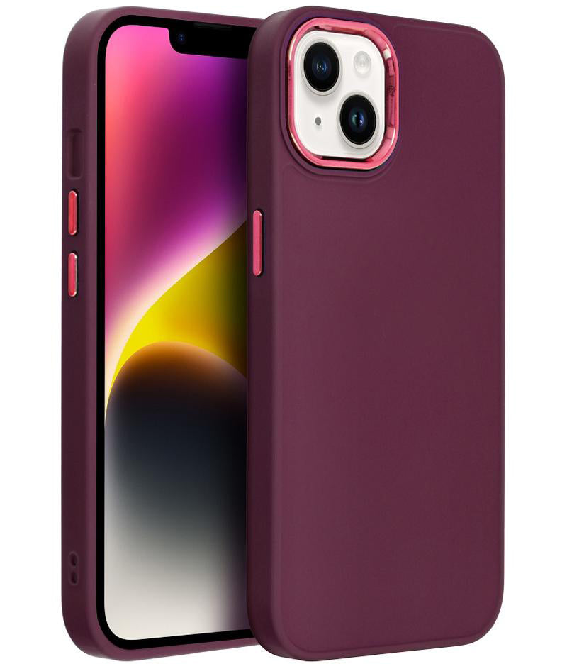 Hülle für Apple iPhone 18 Pro / iPhone 17 Pro, OEM, Frame, Weinrot
