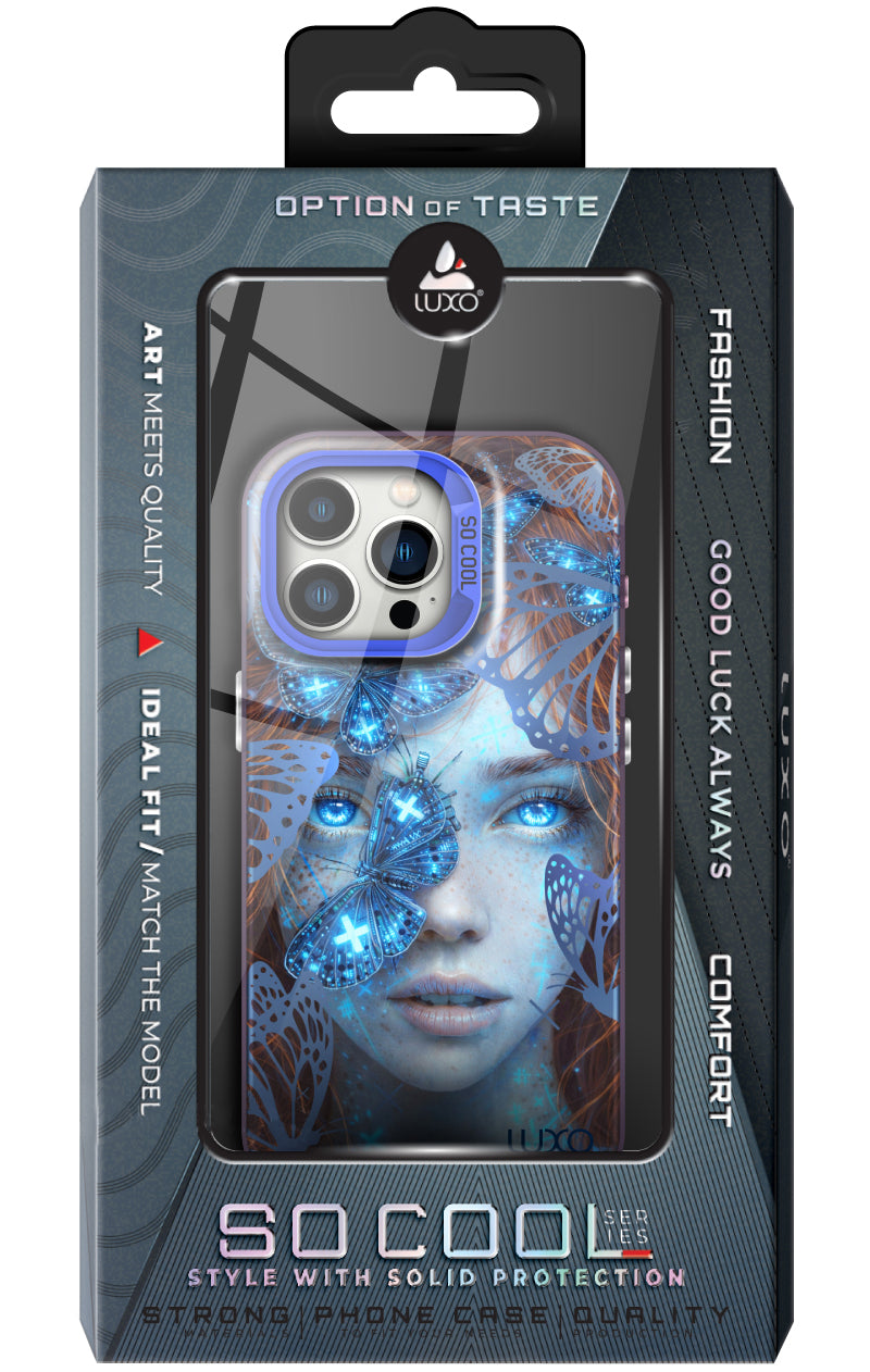 Case for Apple iPhone 15 Pro, LUXO So CooL, ArcadiA Butterfly Girl, Multicolor