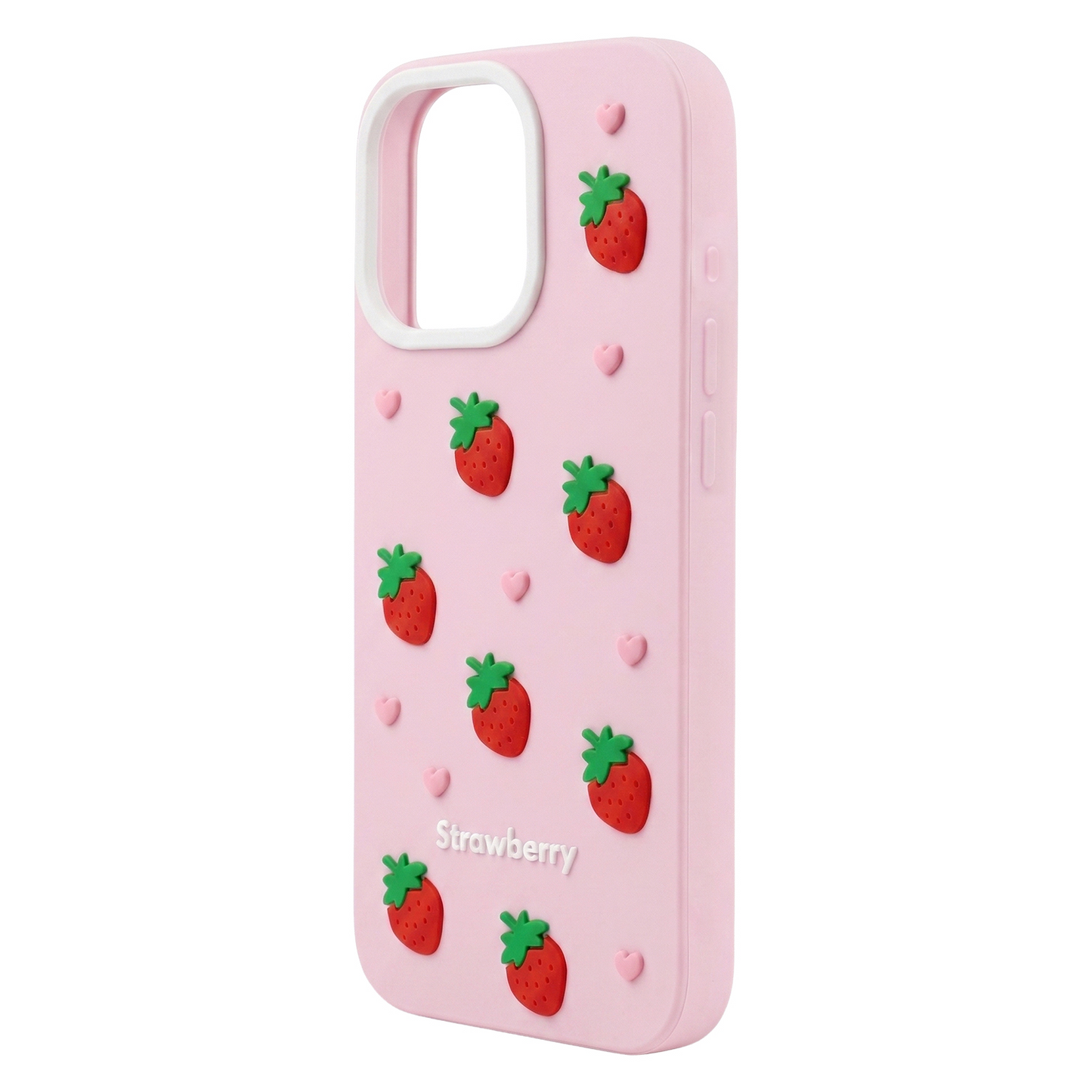 Hülle für Apple iPhone 15 / 14 / 13, OEM, Strawberry, Rosa