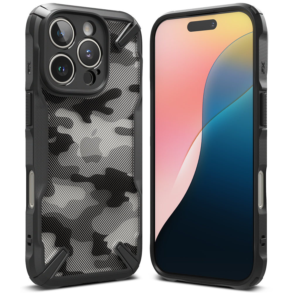 Tasche für Apple iPhone 16 Pro Max, Ringke, Fusion X Camo, Schwarz 