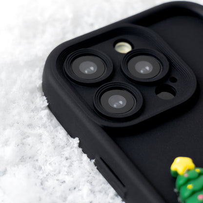 Coque pour Apple iPhone 15 Pro, OEM, Ultra Trendy 3D Christmas, Noire