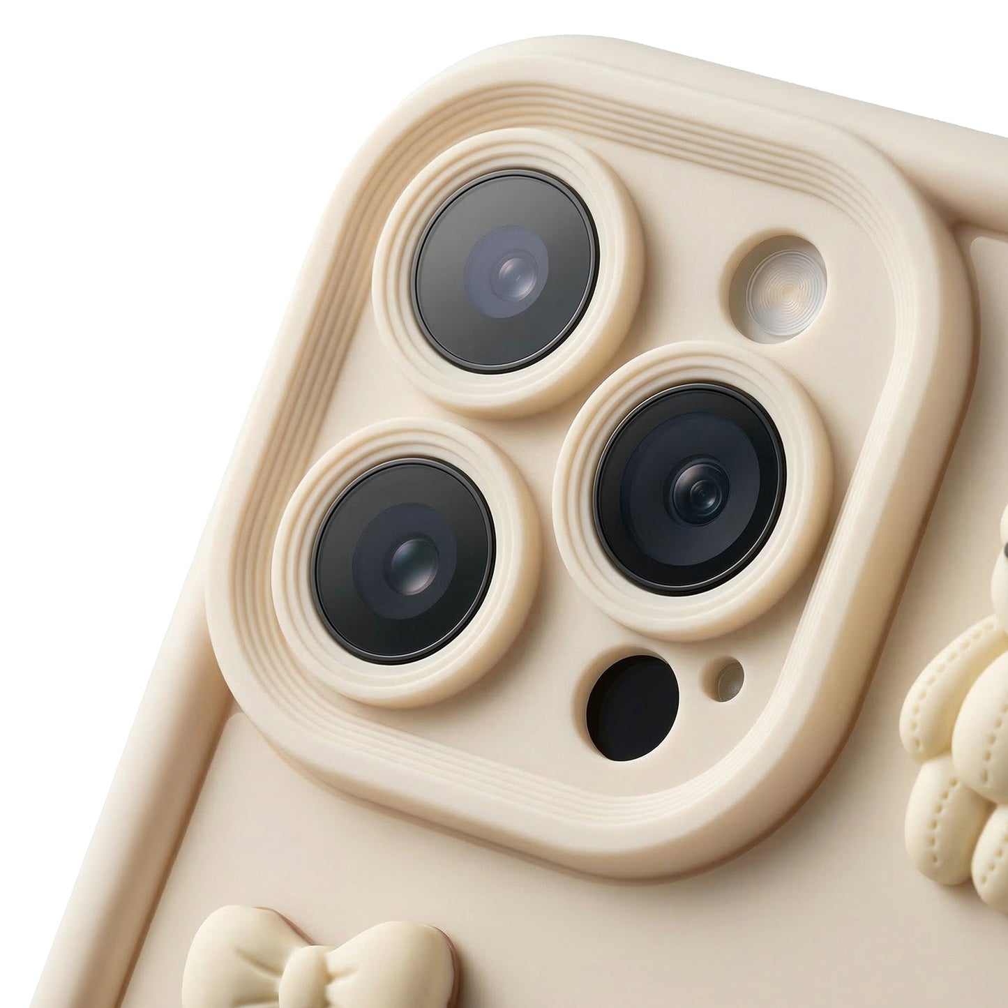Coque pour Apple iPhone 14, OEM, Ultra Trendy 3D Bear, Beige