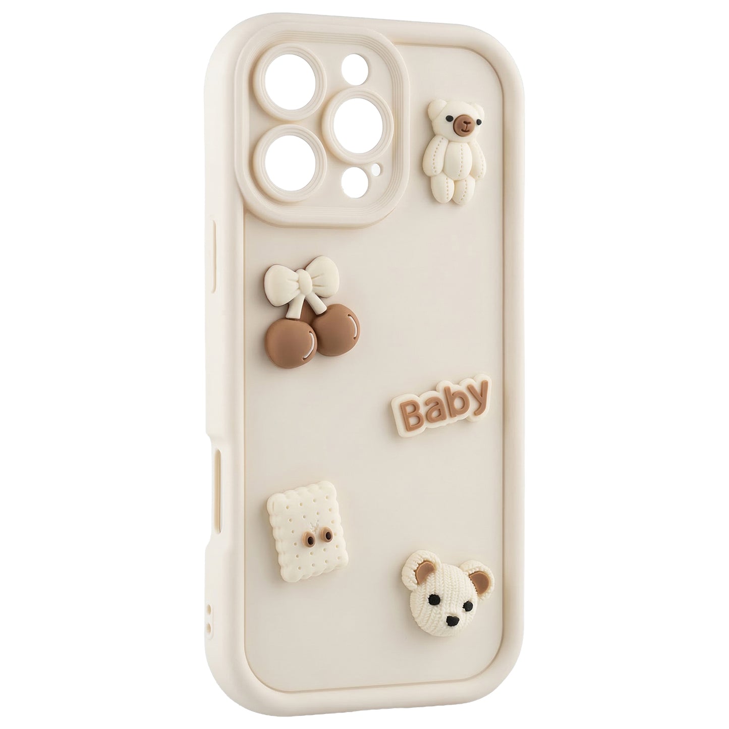 Coque pour Apple iPhone 14, OEM, Ultra Trendy 3D Bear, Beige