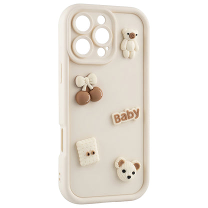 Coque pour Apple iPhone 14, OEM, Ultra Trendy 3D Bear, Beige