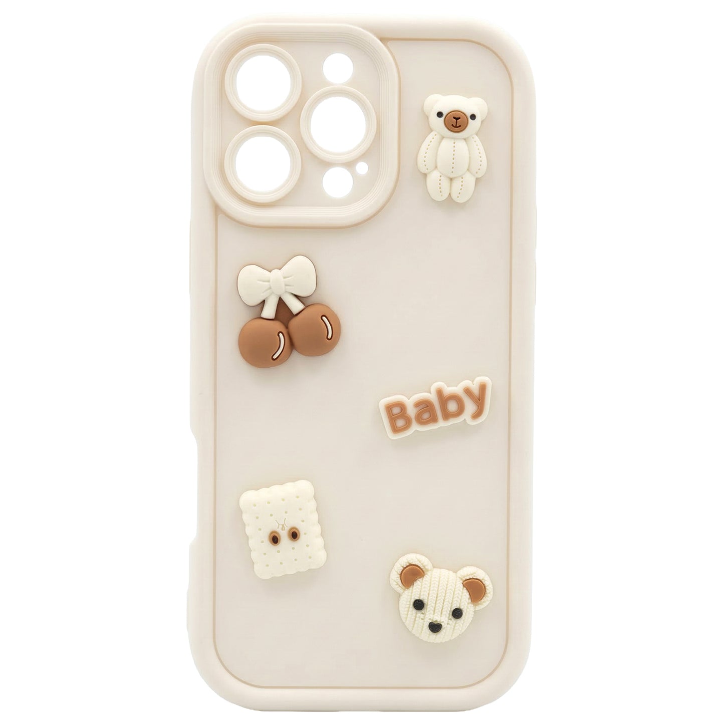 Coque pour Apple iPhone 14, OEM, Ultra Trendy 3D Bear, Beige