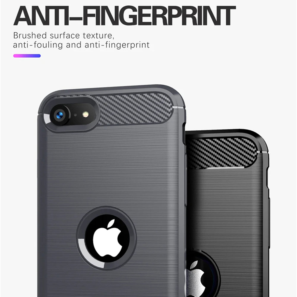 Coque pour Apple iPhone SE (2022) / SE (2020), Techsuit, Carbone, Noire