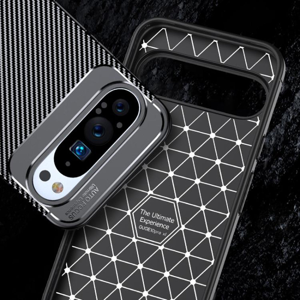 Hülle für Google Pixel 10 Pro / 10, Techsuit, CarbonFiber, Schwarz