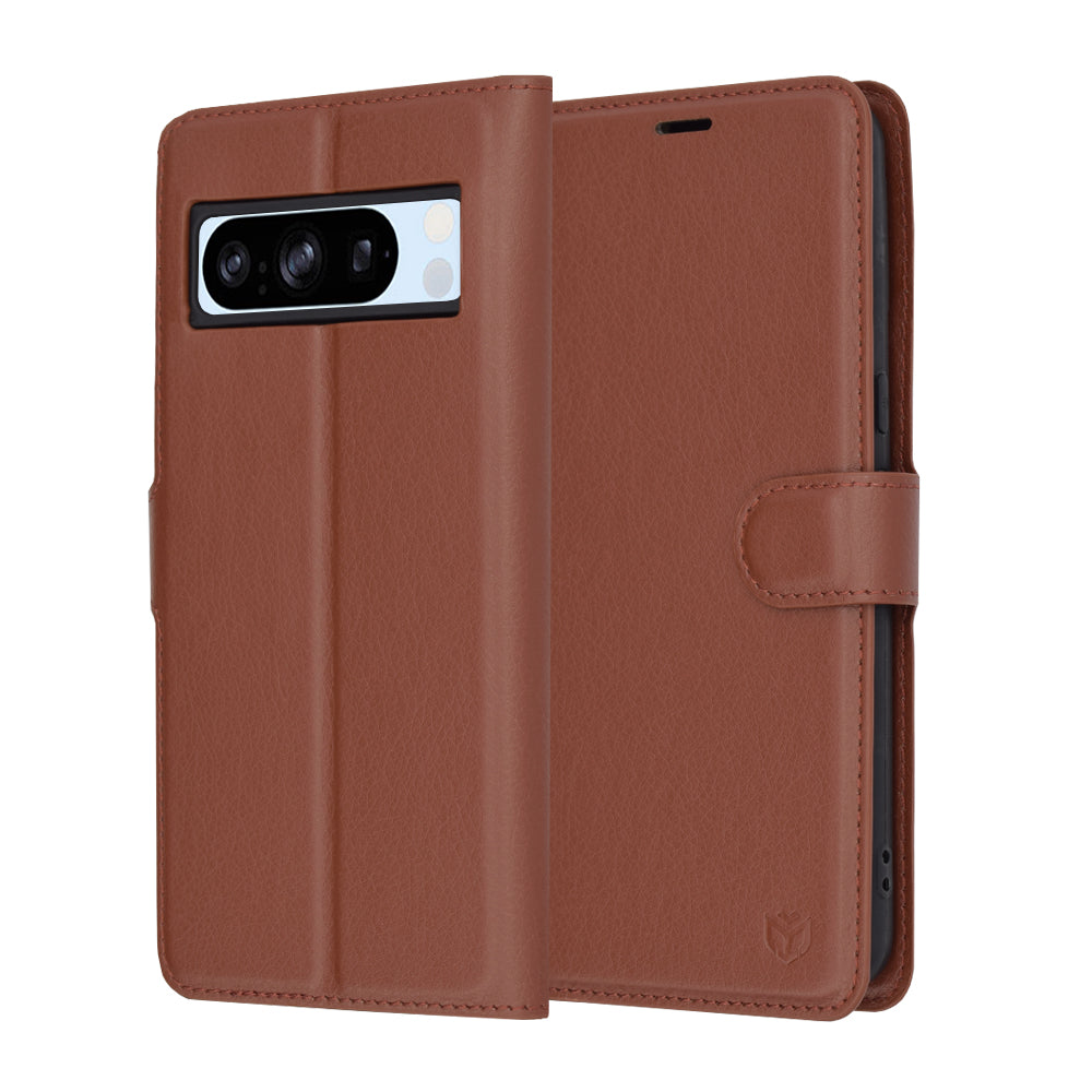 Coque pour Google Pixel 8 Pro, Techsuit, Leather Folio, Marron