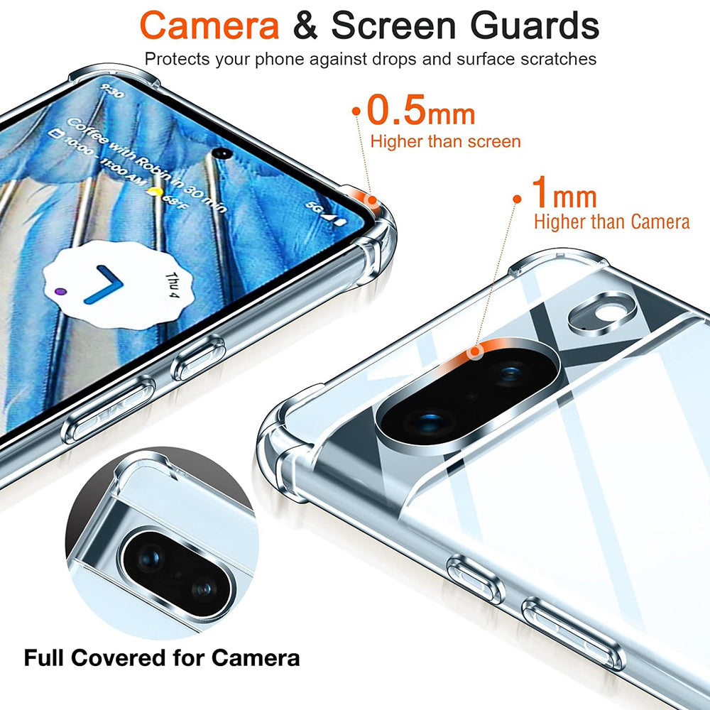 Case for Google Pixel 8a, Techsuit, Shockproof Clear, Transparent