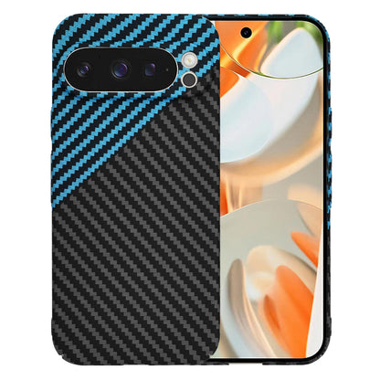 Coque pour Google Pixel 9 Pro, Techsuit, Carbonite FiberShell, Noir Bleu
