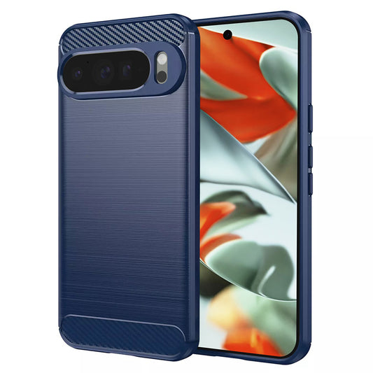 Hülle für Google Pixel 9 Pro XL, Techsuit, Carbon, Blau