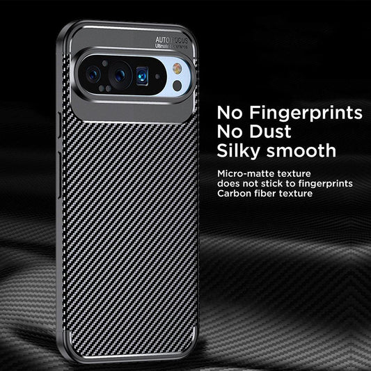 Hülle für Google Pixel 9 Pro XL, Techsuit, CarbonFiber, Schwarz