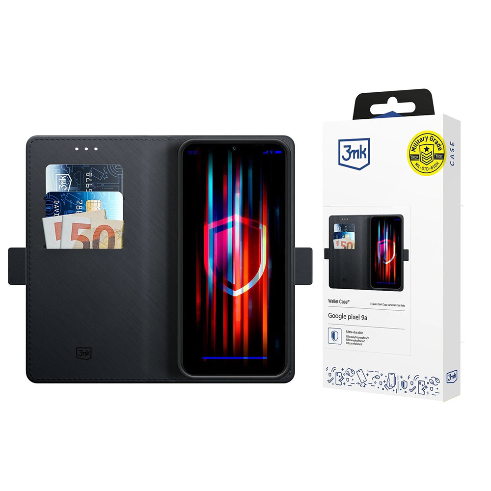Case for Google Pixel 9a, 3MK, Wallet, Black