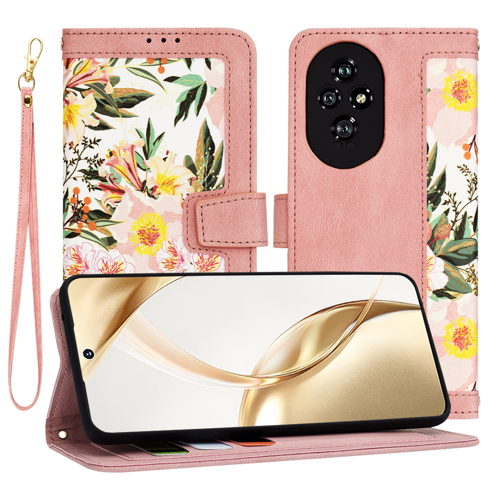 Coque pour Honor 200, Techsuit, FlipCraft, Rose
