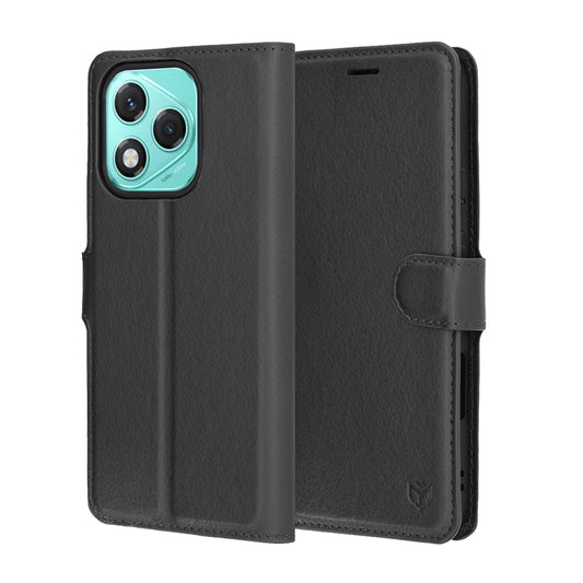 Hülle für Honor 400 Lite, Techsuit, Leder-Folio, Schwarz