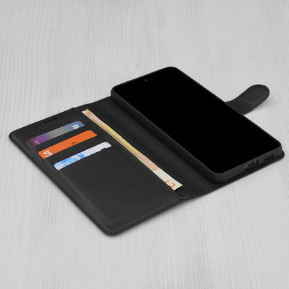 Hülle für Honor 400 Pro, Techsuit, Leder-Folio, Schwarz