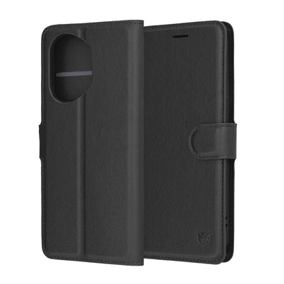 Hülle für Honor 400, Techsuit, Leder-Folio, Schwarz