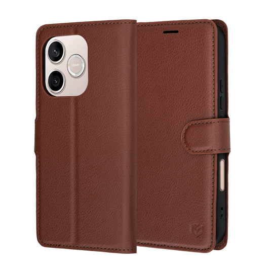 Étui pour Honor 600 Lite, Techsuit, Leather Folio, Marron