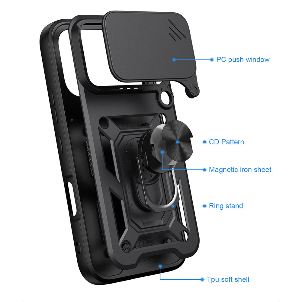 Hülle für Honor 600 Pro / 600, Techsuit, CamShield, Schwarz