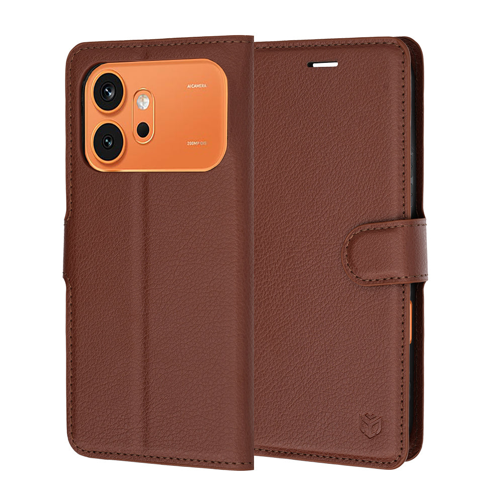 Coque pour Honor 600 Pro / 600, Techsuit, Leather Folio, Marron