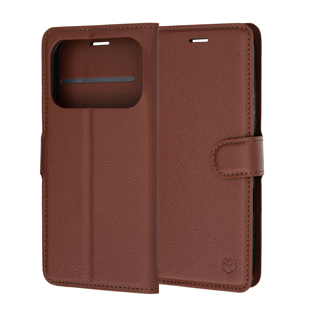 Coque pour Honor 600 Pro / 600, Techsuit, Leather Folio, Marron