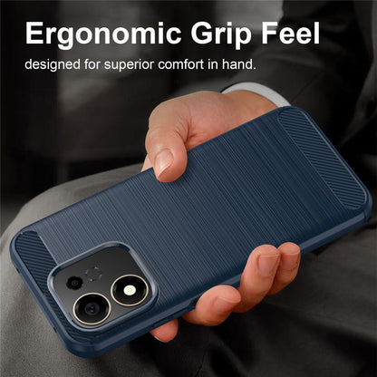Coque pour Honor 600 Smart, Techsuit, Carbone, Bleue